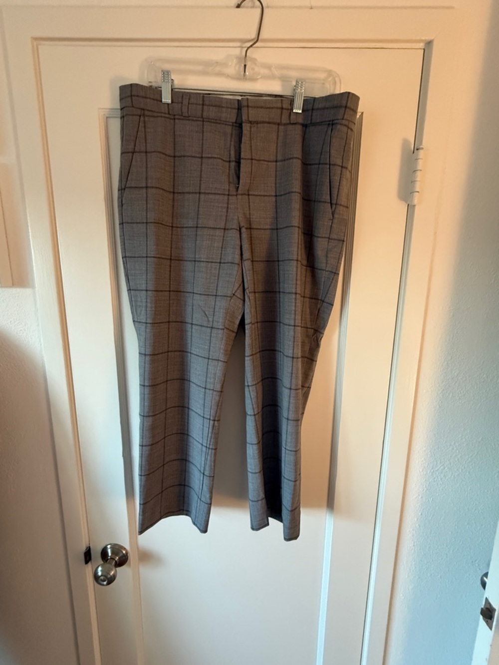 Classic Women’s Gray Plaid Suit Pants